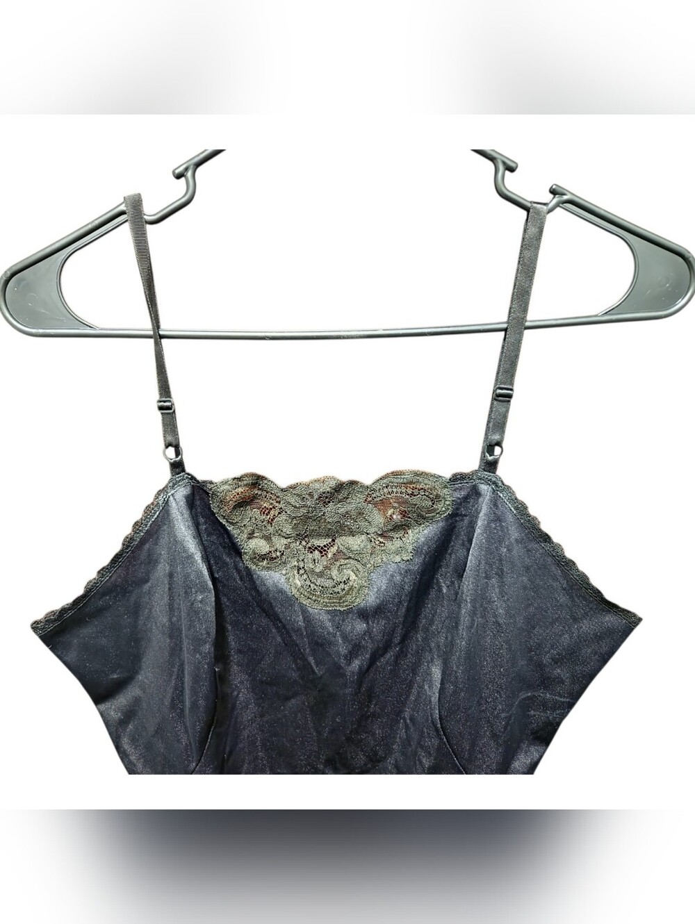 Vintage 70s 80s Sears Black Lace Camisole Dark Romantic Goth Size 38 Medium - Picture 2 of 6